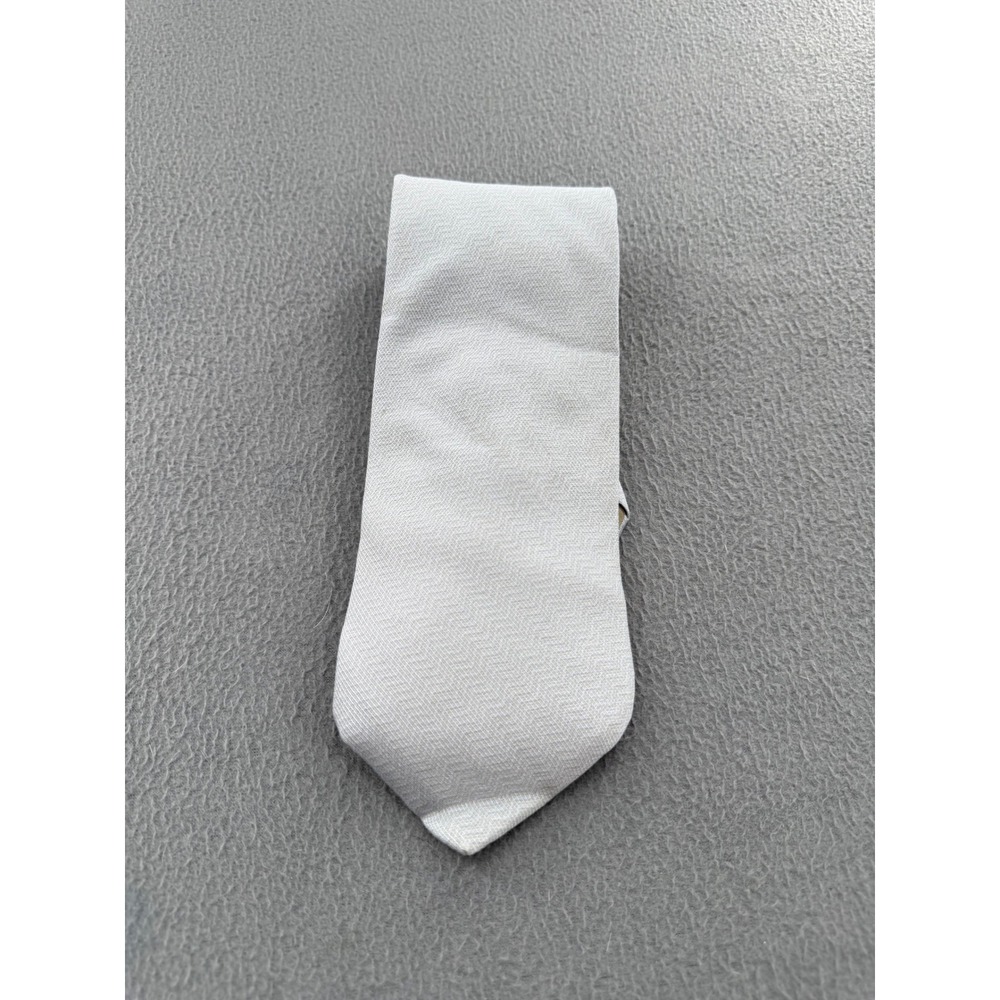 Armani Collezioni Necktie Mens OS Blue Silver Italian Herringbone Silk Timeless